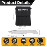 THROWFUN 4 Pack 9Cr17 stainless steel- 9.96''(length)  0.19''(thick) , throwing knives set  Full-Tang Throwing Set, with Nylon Sheath for Competition and Recreation Silvery Darts-FB-YF010-4